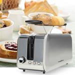Moderner Langschlitz Toaster für 4 Toastbrote, Auftau- und Aufwärmfunktion, u...