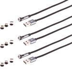 3er-Set 3in1 Magnet Ladekabel - schnelles Laden & Datenübertragung für Smartp...