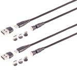 2er-Set 6in1 Magnet Ladekabel - PD 60W schnelles Laden & Datenübertragung - U...