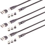 3er-Set 6in1 Magnet Ladekabel - PD 60W schnelles Laden & Datenübertragung für...