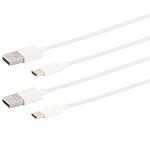 2er-Set Schnellladekabel, USB-A auf USB-C, weiss, 1,5 m, Quick Charge für iPh...