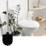 Toilettenbürste Schwarz-Silber Ø 8 x H 35 cm - Effiziente & gründliche Reinig...