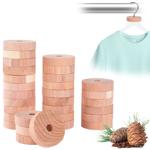 Premium Zedernholz Mottenringe 30er-Set: Natürlicher Mottenschutz für Kleider...