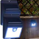2er-Set Sichere & praktische LED-Solar-Wandleuchte mit Bewegungsmelder: 50 Lu...