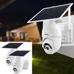 2er-Set Smarte Überwachungskamera, Solar / kabellos, Pan-Tilt, FullHD, Solar ...