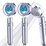 2er-Set Wasserspar-Duschkopf - Baumwollfilter, 360° Drehgelenk, 200% Druck - ...