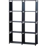Stilvolles 8-Fächer Regal, schwarz, 85 x 26 x 125 cm - Robustes Standregal fü...