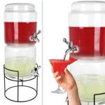 Doppel-Getränkespender (2x 3,8L) mit Zapfhahn + Ständer - für Party, Garten, ...