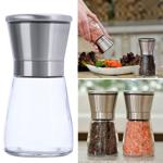 Salz-/Pfeffermühle: Glas & Edelstahl, Keramik-Mahlwerk - 160ml, Ø 13,2cm - Ma...
