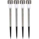 4er-Set Solar Gartenlampe aus Edelstahl - mit Erdspiess, 36,5 cm, warmweisses...