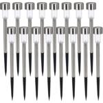 16er-Set Solar Gartenlampe aus Edelstahl - Erdspiess für sichere Wege & Garte...
