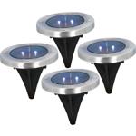 4er-Set Solar Bodenleuchte Edelstahl mit Erdspiess - Stilvolle Gartenbeleucht...