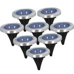 8er-Set Solar Bodenleuchten Edelstahl - Beleuchtung für Gartenwege & Terrasse...