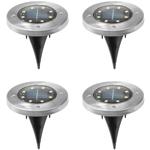 4er-Set LED-Bodenleuchte Solar Edelstahl – Wegeleuchte für Garten/Hinterhof –...