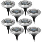 8er-Set LED-Bodenleuchte Solar-Wegeleuchte - für Garten & Gehwege - Edelstahl...