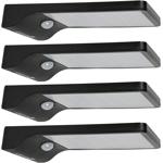 4er-Set Solar Aussenwandleuchte mit Bewegungssensor - 50lm, IP44, spritzwasse...