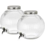 2er-Set Stilvoller Glas-Getränkespender, Kugelform, 5,5 Liter, mit Zapfhahn &...
