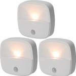 3er-Set LED Nachtlicht mit Bewegungsmelder, selbstklebend, batteriebetrieben