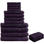 16-tlg. Frottee Handtuch-Set Aubergine - Flauschig weich, saugstark & strapaz...