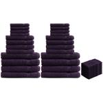 32tlg. Frottee Handtuch-Set Aubergine - Flauschig weich & saugstark für Badez...