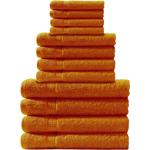 Handtuchset 12-teilig, je 4 Gäste-, Hand- und Badetücher, 100% Baumwolle, ter...