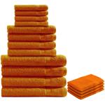 Handtuchset 16-teilig - Luxuriöse 100% Baumwolle (500g/m²) terra - 4x Gäste-,...