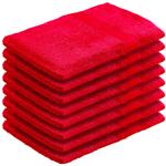 8er-Set Waschhandschuhe Rot - 100% Baumwolle Frottee-Lappen mit Schlaufe - Sa...