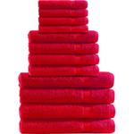 Handtuchset 12-teilig - 4 Gäste-, 4 Hand- & 4 Duschtücher - 100% Baumwolle, r...