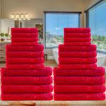 Handtuchset 24-teilig - Luxuriöse 100% Baumwolle - 8 Gäste-, 8 Hand- & 8 Dusc...