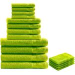 16-teiliges Frottee Handtuch-Set apfelgrün - Saugstarke Badetücher, Gäste-, H...
