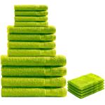 16-tlg. Frottee Handtuch-Set apfelgrün - Super saugstark & hautfreundlich - 4...