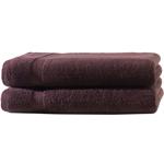 2er-Set Duschtücher Braun - 100% luxuriöse Baumwolle, 70x140 cm, 2 Bordüren -...