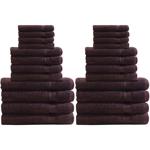 Handtuchset 24-teilig braun - 8x Gäste-, 8x Hand-, 8x Badetücher - 100% Baumw...