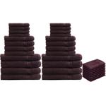 32-teiliges Handtuch-Set Frottee braun - Sehr saugstark, strapazierfähig & sc...