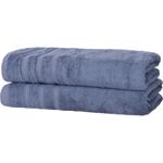 2er-Set Duschhandtücher 70x140 cm blau - 50% Bambus & Baumwolle - Kuschelweic...