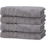 4er-Set Duschhandtücher 70x140 cm Grau - Kuschelweich, saugstark & antibakter...