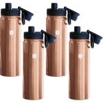 4er-Set Edelstahl-Trinkflaschen Rosé-Gold - Sportflasche 540ml - Hält Flüssig...