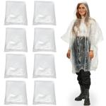 8er-Set Notfall Regenponcho transparent mit Kapuze und Ärmeln - Schutz vor Re...