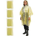 4er-Set Notfall Regenponcho - Kapuze & Ärmel - Gelb - Leicht, Robust, Platzsp...