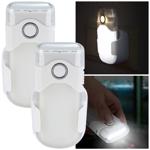 2er-Set Clevere Akku LED-Taschenlampe für die Steckdose mit Einschaltautomati...