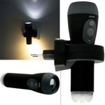 Akku LED-Taschenlampe: 200lm, Einschaltautomatik, Nachtlicht, schwarz - Autom...