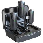 Kabelloses Influencer-Mikrofon-Set: 2 Mini-Mikrofone, schwarz, mit Geräuschun...