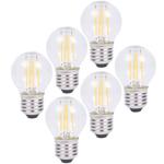 6er-Set Energieeffiziente LED-Filament-Lampe, LED-Glühbirne E27, G45, 4W, 400...