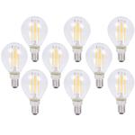9er-Set LED-Filament-Lampe G45 E14 - Dimmbar, warmweiss 2500K, 360° Rundumbel...