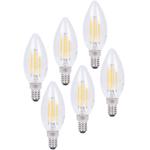 6er-Set LED-Filament-Kerzenlampe C35 E14 - 4W 400lm 2500K warmweiss dimmbar -...