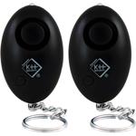 2er-Set Lautstarker 120 dB Personenalarm mit LED-Taschenlampe, schwarz, persö...