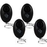 4er-Set Lautstarker 120 dB Personenalarm mit LED-Taschenlampe, schwarz, persö...