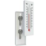 Thermometer mit Geheimversteck - Schlüsselversteck für 2 Schlüssel & Bargeld ...