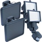 2er Solar LED Wand Fluter für aussen, PIR-Sensor 180° , 12 W, besonders helle...