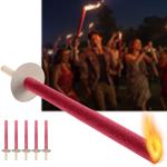 5er-Set Wachsfackeln - Holzgriff & Handschutzteller für Gartenfest Hochzeit N...